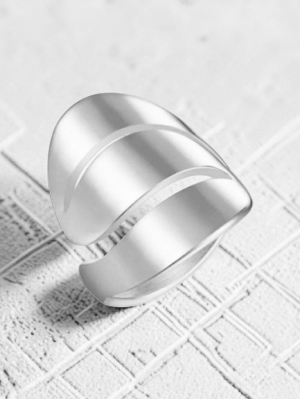 SS316 LYRIC~ABSTRACT RING ▪︎ Silver ▪︎ Sz 7